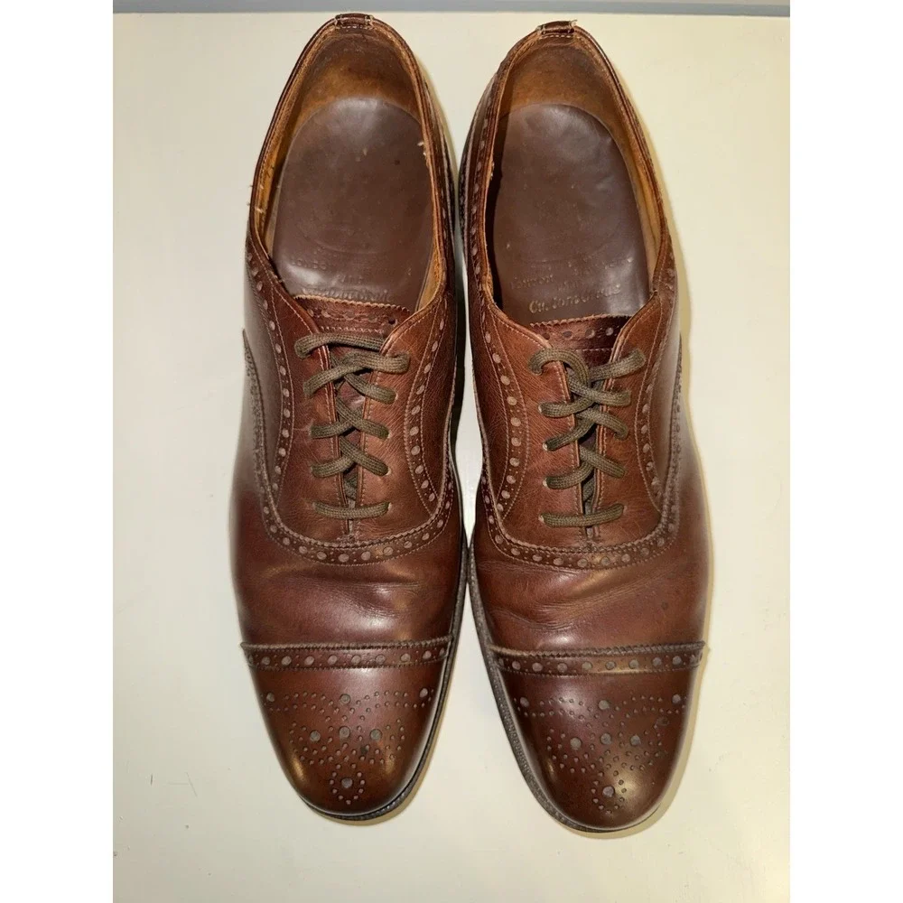 Church's Men's Brown Leather Dress Shoes Brogue Oxford US Sz 10.5 Narrow England